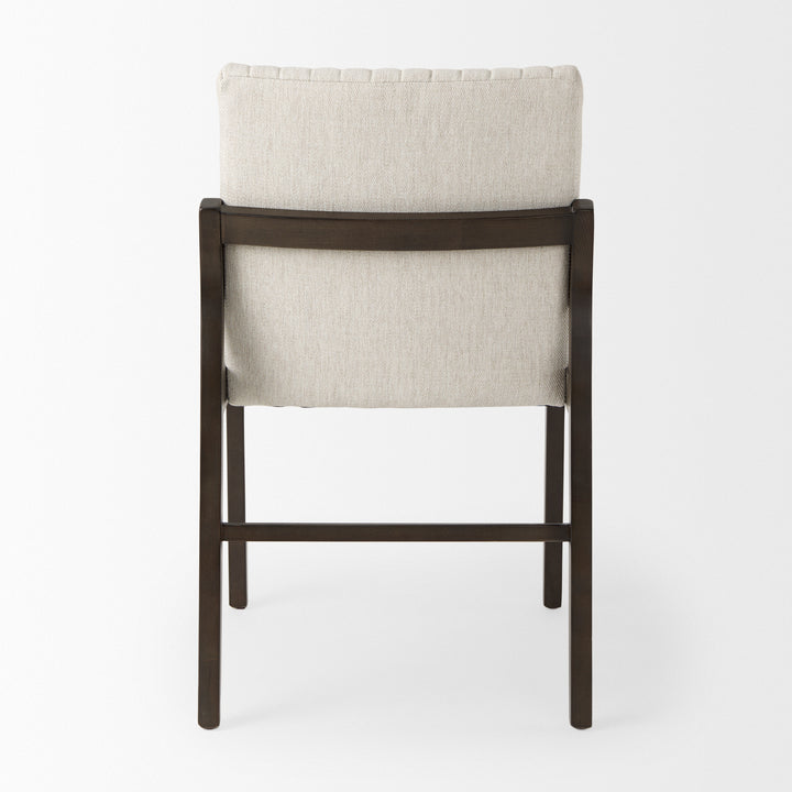 Tahoe Cream Fabric and Black-Brown Wood Dining Chair Dining Room Mercana