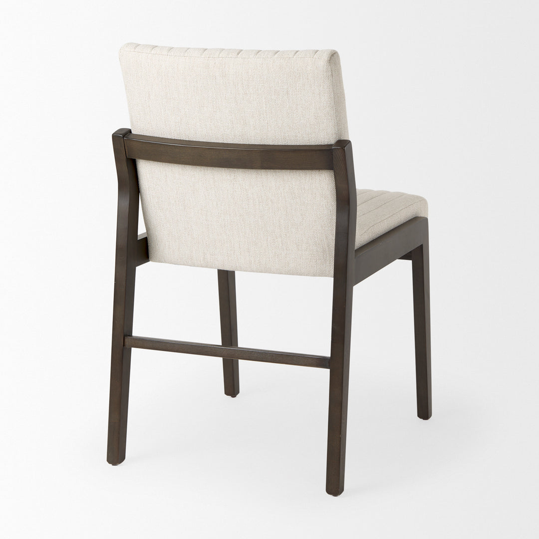 Tahoe Cream Fabric and Black-Brown Wood Dining Chair Dining Room Mercana