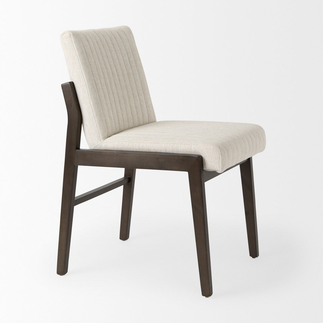 Tahoe Cream Fabric and Black-Brown Wood Dining Chair Dining Room Mercana
