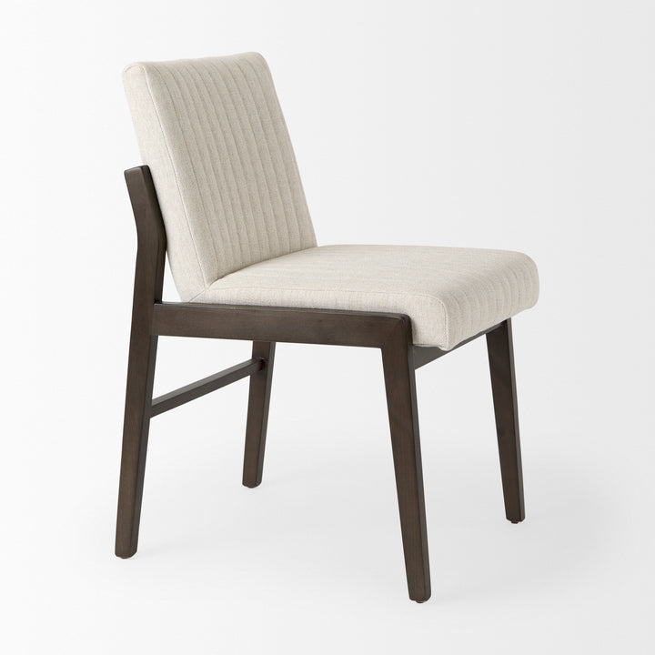 Tahoe Cream Fabric and Black-Brown Wood Dining Chair Dining Room Mercana