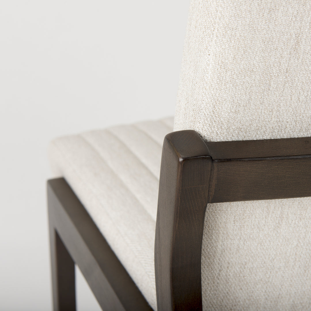 Tahoe Cream Fabric and Black-Brown Wood Dining Chair Dining Room Mercana