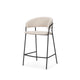 Carolyn Counter Stool w/ Oatmeal Fabric & Matte Black Metal Dining Room Mercana
