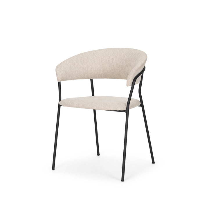Carolyn Dining Chair w/ Oatmeal Fabric & Matte Black Metal Dining Room Mercana