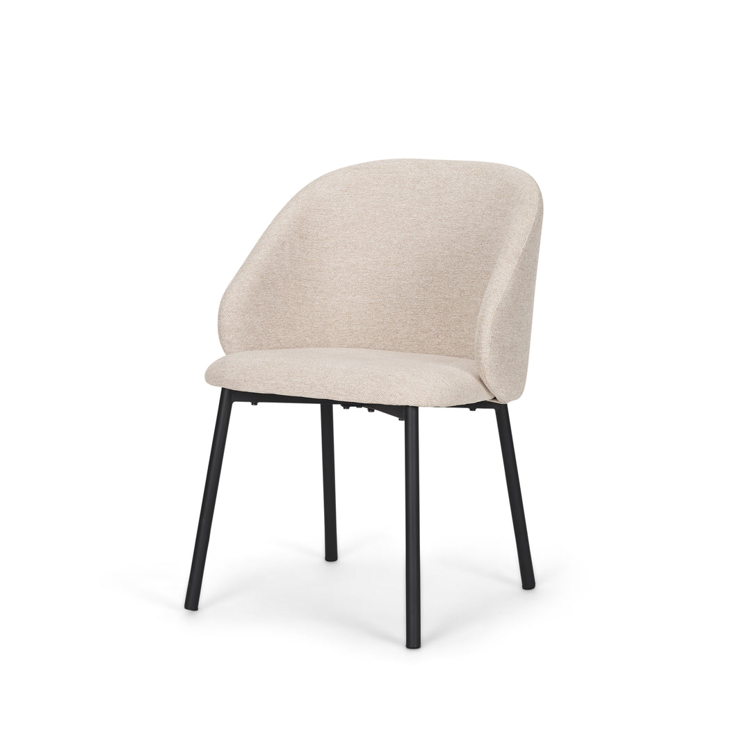 Shannon Dining Chair w/ Oatmeal Fabric & Matte Black Metal Dining Room Mercana