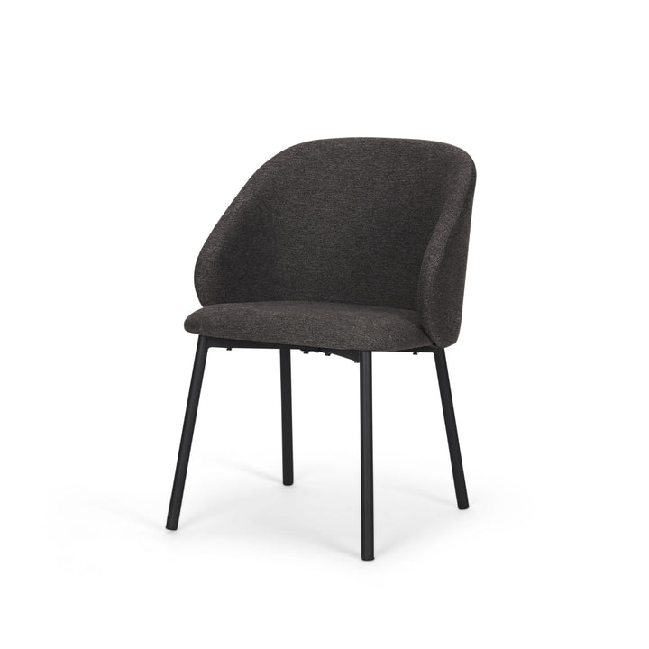Shannon Dining Chair w/ Gray Fabric & Matte Black Metal Dining Room Mercana