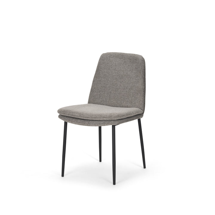 Eve Dining Chair w/ Gray Fabric & Matte Black Metal Dining Room Mercana