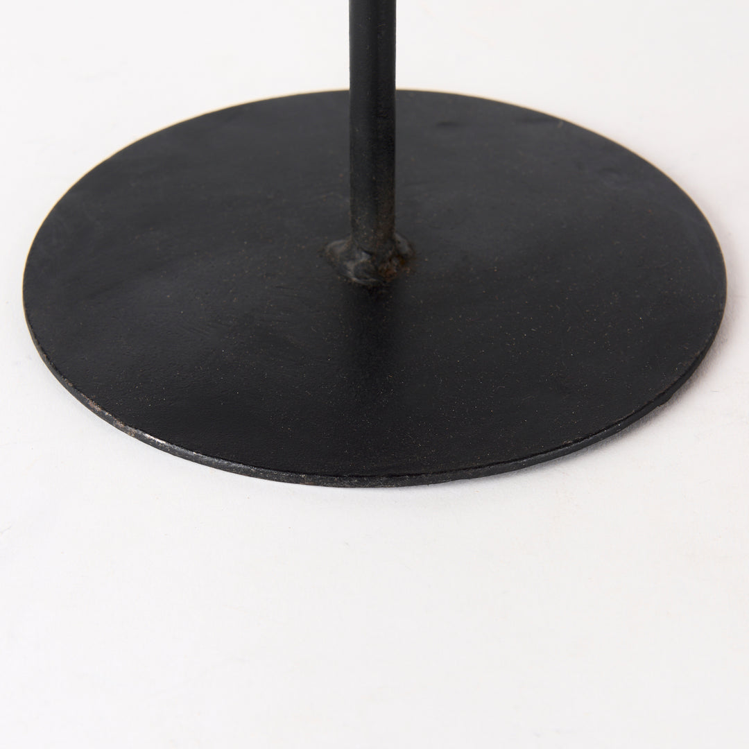 Lorenz (Set of 3) Light Brown Wood W/ Black Metal Base Round Decorative Display Stands Decor Mercana