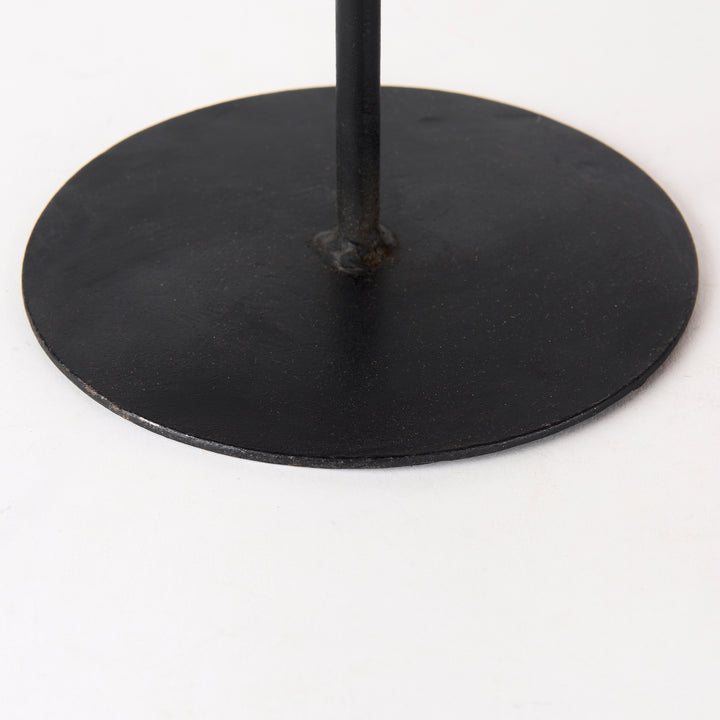 Lorenz (Set of 3) Light Brown Wood W/ Black Metal Base Round Decorative Display Stands Decor Mercana
