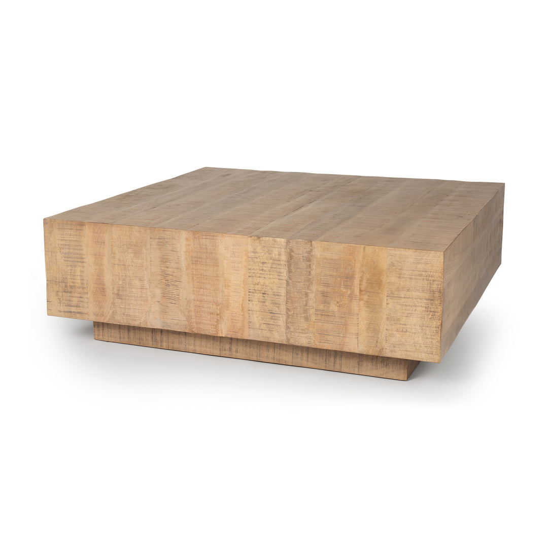Hayden Light Brown Wood Square Coffee Table Living Room Mercana