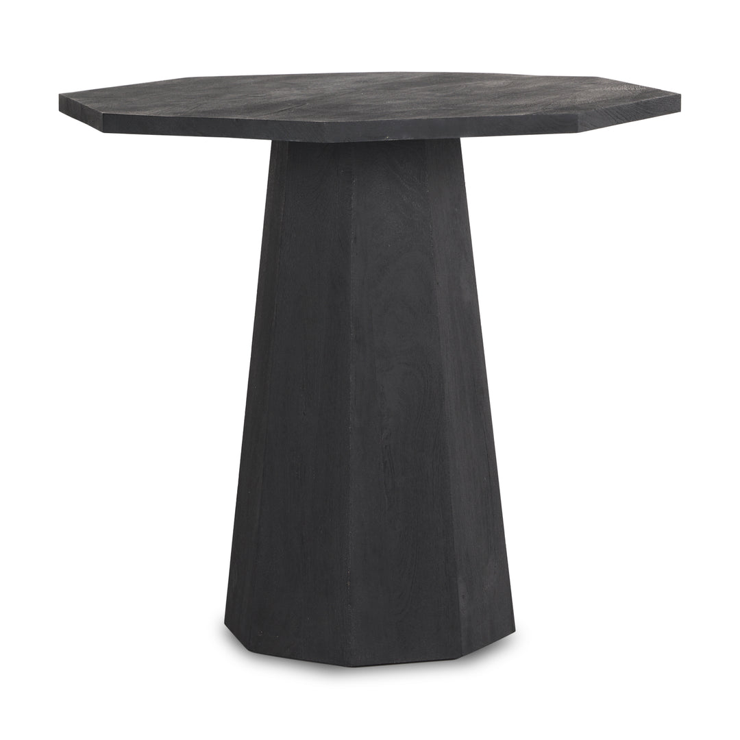 Maxine Hexagonal Black Wood Foyer Table Dining Room Mercana