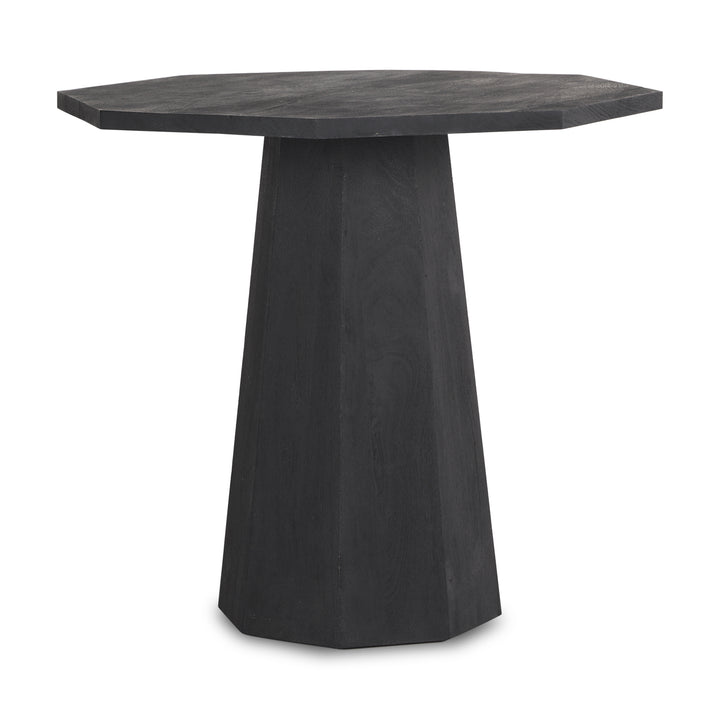 Maxine Hexagonal Black Wood Foyer Table Dining Room Mercana