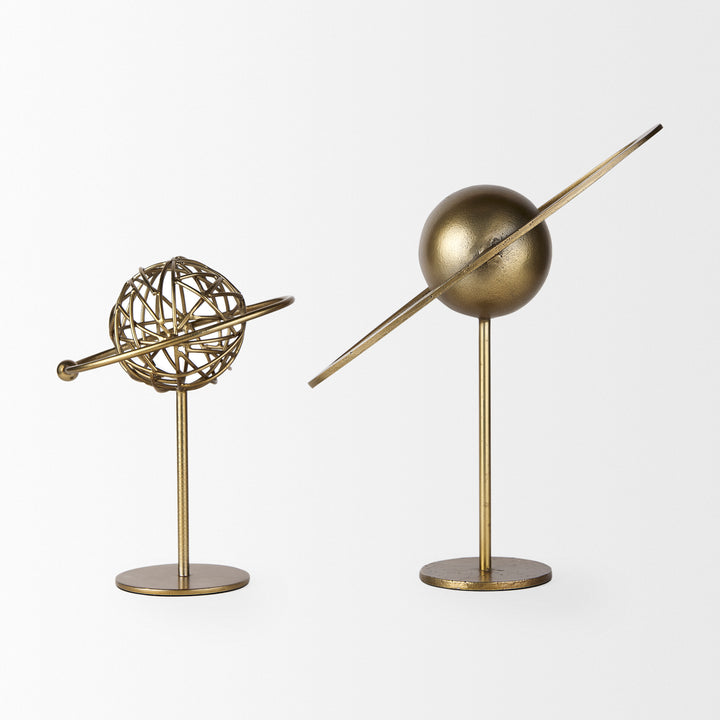 Atlas Gold Metal Solar System Ornament Decor Mercana