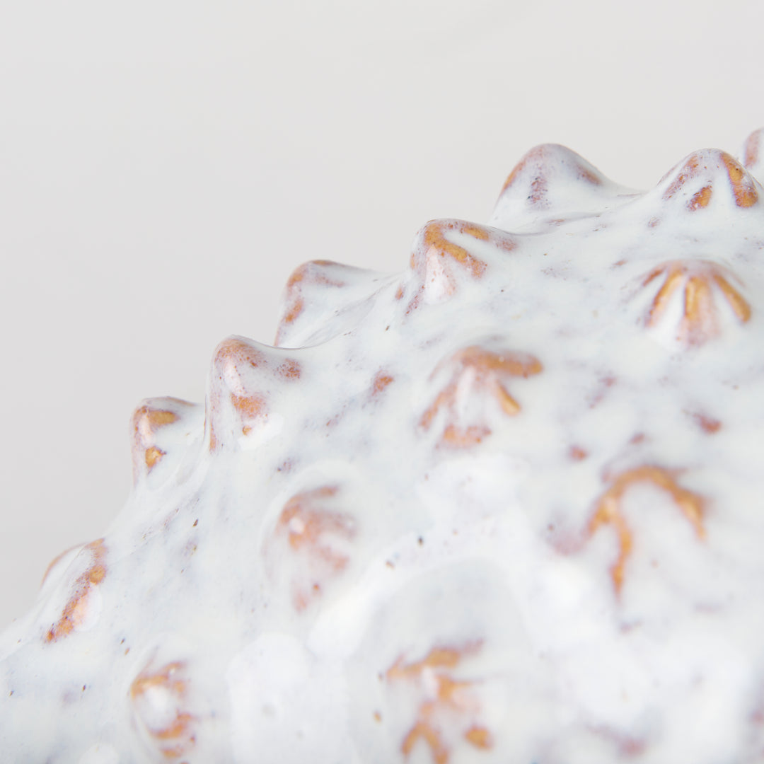 Spike II (Large) 10L x 6W Off-White Ceramic Puffer Fish Decor Mercana