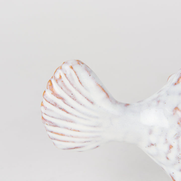 Spike II (Large) 10L x 6W Off-White Ceramic Puffer Fish Decor Mercana