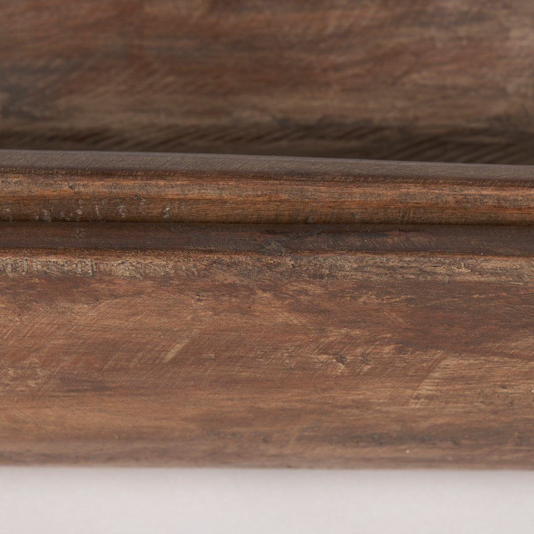 Athena Set of 2 Extra Large Medium Brown Reclaimed Wood Trays Decor Mercana