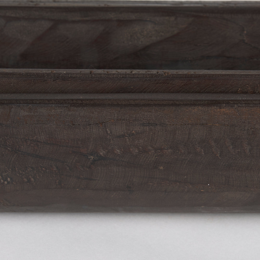 Athena Set of 2 Extra Large Black-Brown Reclaimed Wood Trays Decor Mercana