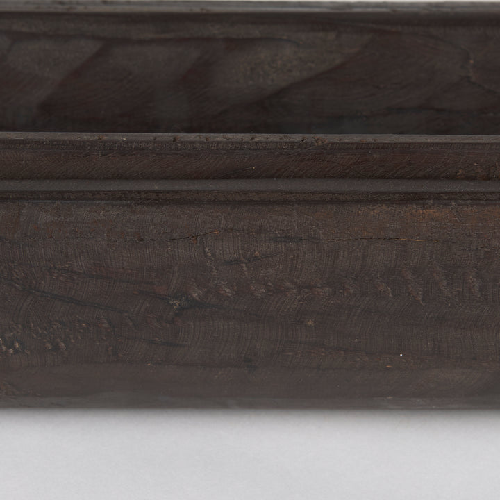 Athena Set of 2 Extra Large Black-Brown Reclaimed Wood Trays Decor Mercana