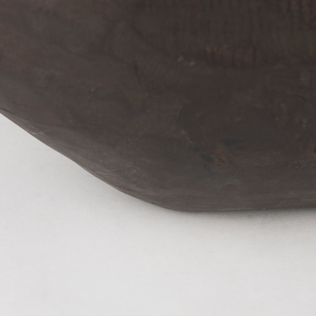Athena Extra Large Oblong Black-Brown Reclaimed Wood Bowl Decor Mercana