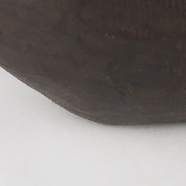 Athena Extra Large Oblong Black-Brown Reclaimed Wood Bowl Decor Mercana