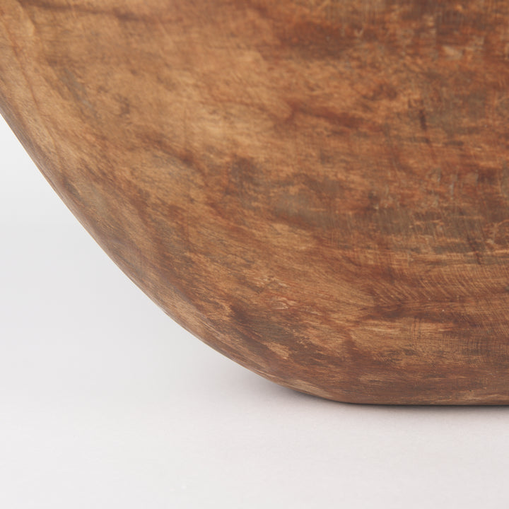 Athena Extra Large Oblong Medium Brown Reclaimed Wood Bowl Decor Mercana