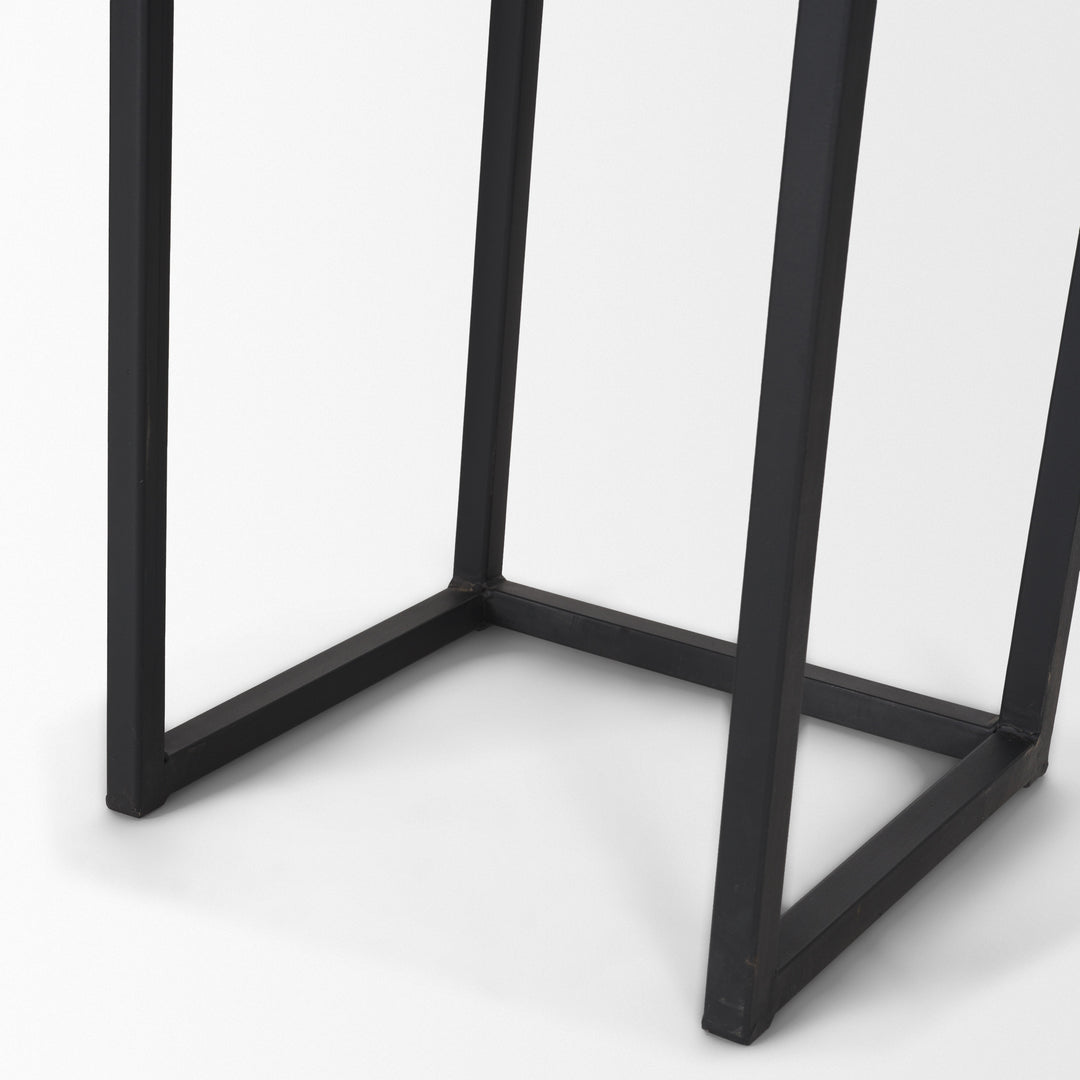 Jadine Set of 2 Medium Brown Wood w/ Black Metal Rectangle Frames Decor Mercana