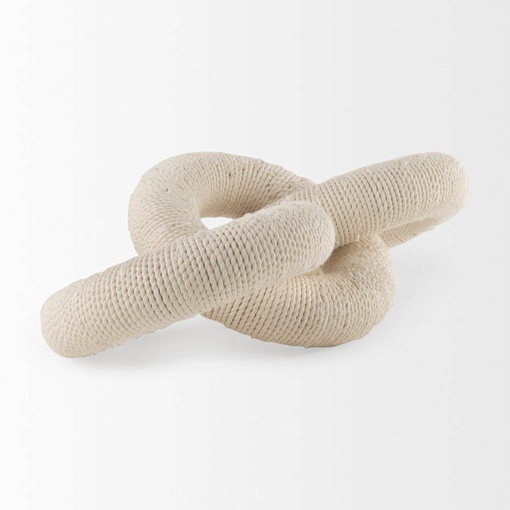 Alize Cotton Rope Wrapped Solid Wood Circular Chain Link Decorative Object Decor Mercana