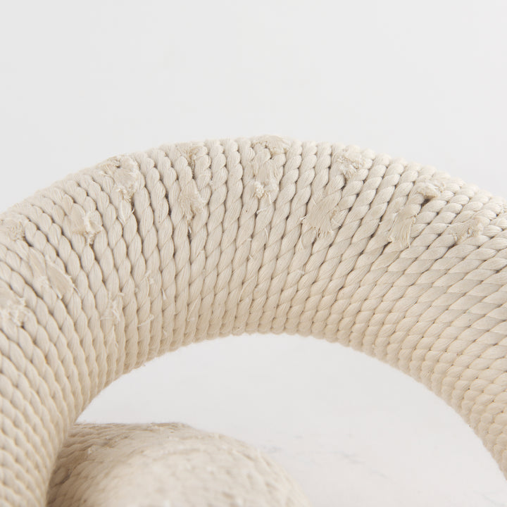 Alize Cotton Rope Wrapped Solid Wood Circular Chain Link Decorative Object Decor Mercana