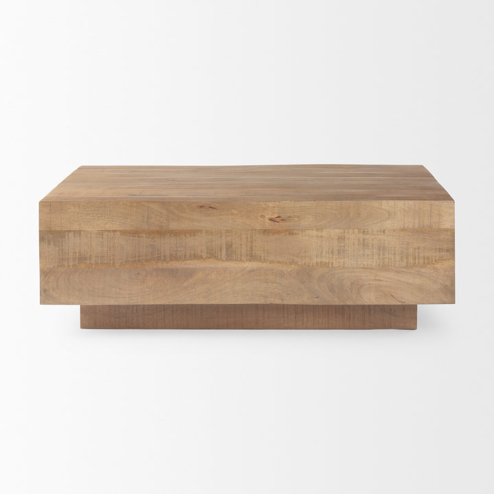 Hayden Light Brown Wood Rectangular Coffee Table Living Room Mercana