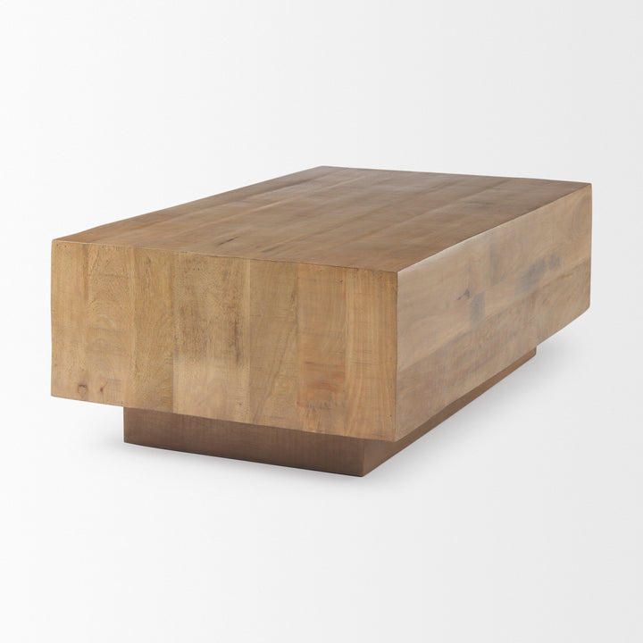 Hayden Light Brown Wood Rectangular Coffee Table Living Room Mercana