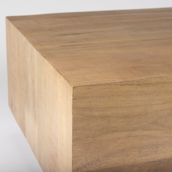 Hayden Light Brown Wood Rectangular Coffee Table Living Room Mercana