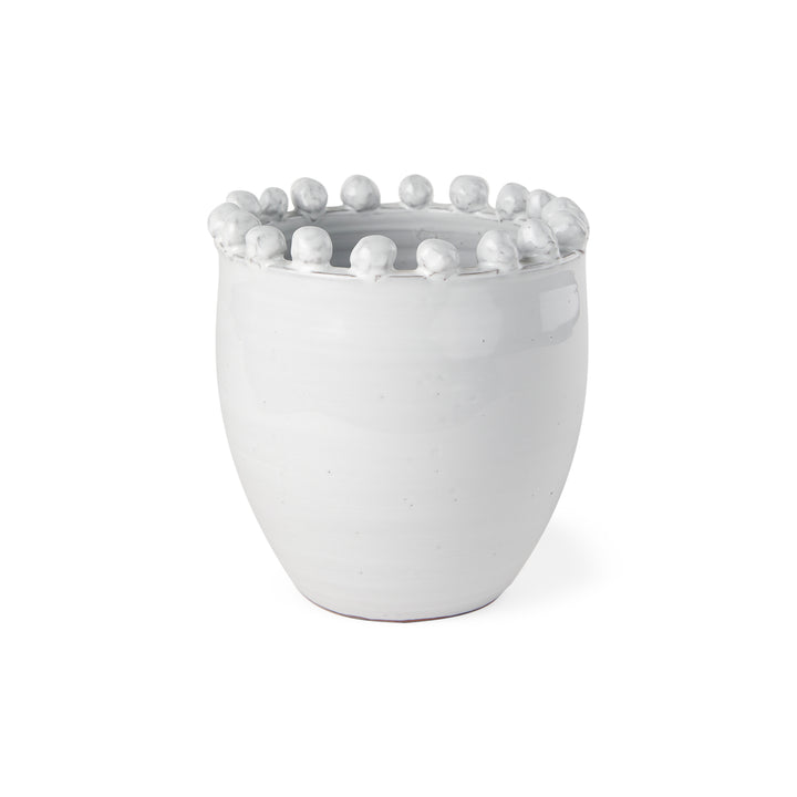 Basin Small Off-White Glazed Vase Decor Mercana