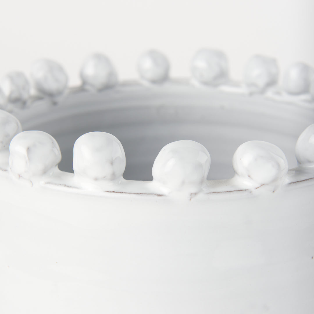 Basin Small Off-White Glazed Vase Decor Mercana