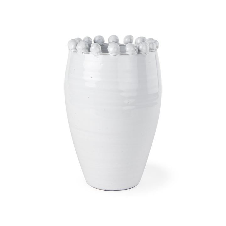 Basin Medium Off-White Glazed Vase Decor Mercana