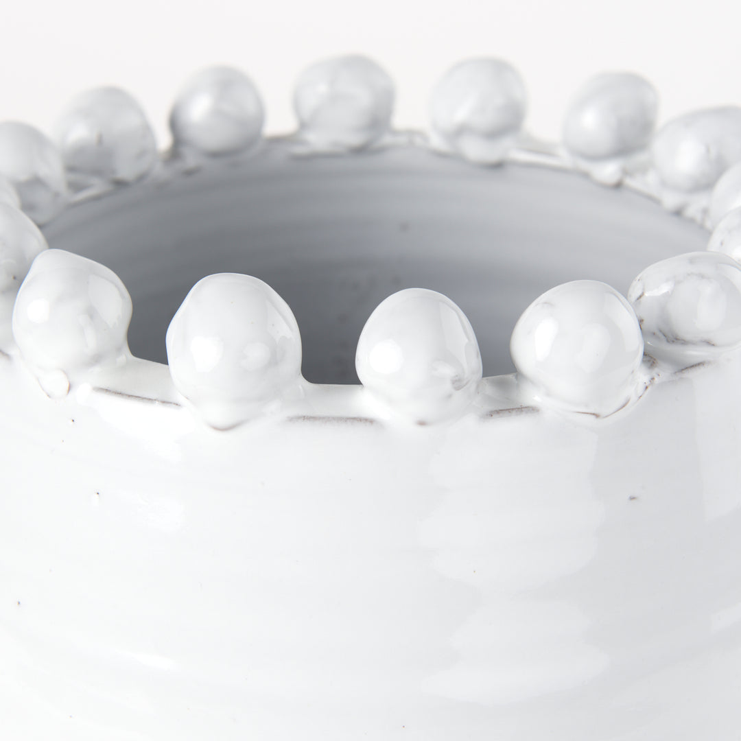 Basin Medium Off-White Glazed Vase Decor Mercana
