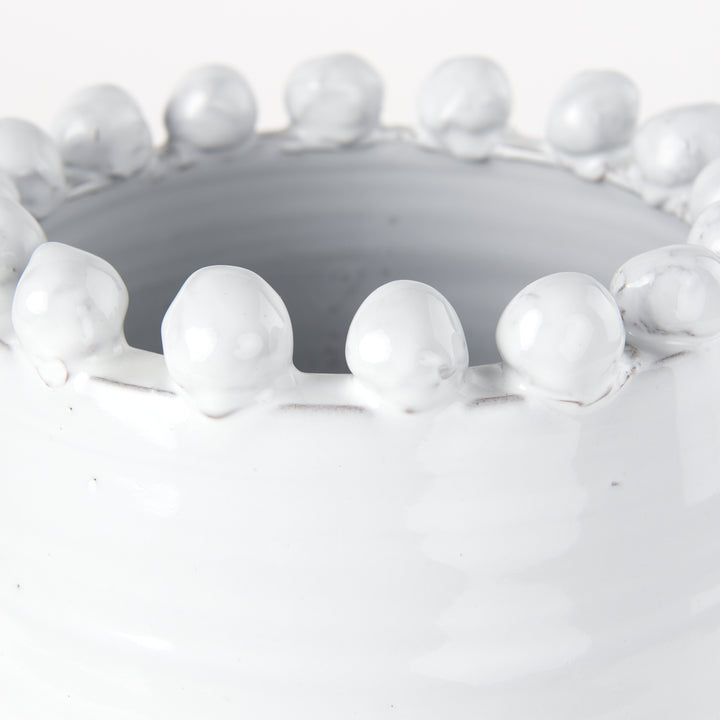 Basin Medium Off-White Glazed Vase Decor Mercana