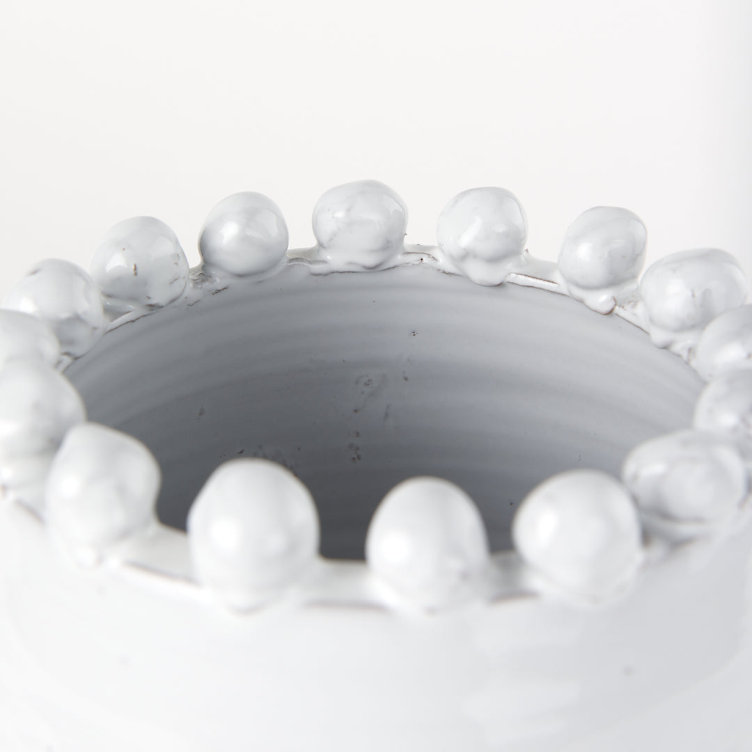 Basin Medium Off-White Glazed Vase Decor Mercana