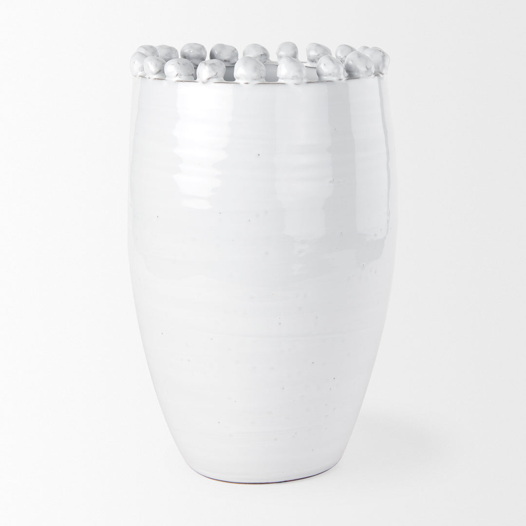 Basin Large Off-White Glazed Vase Decor Mercana
