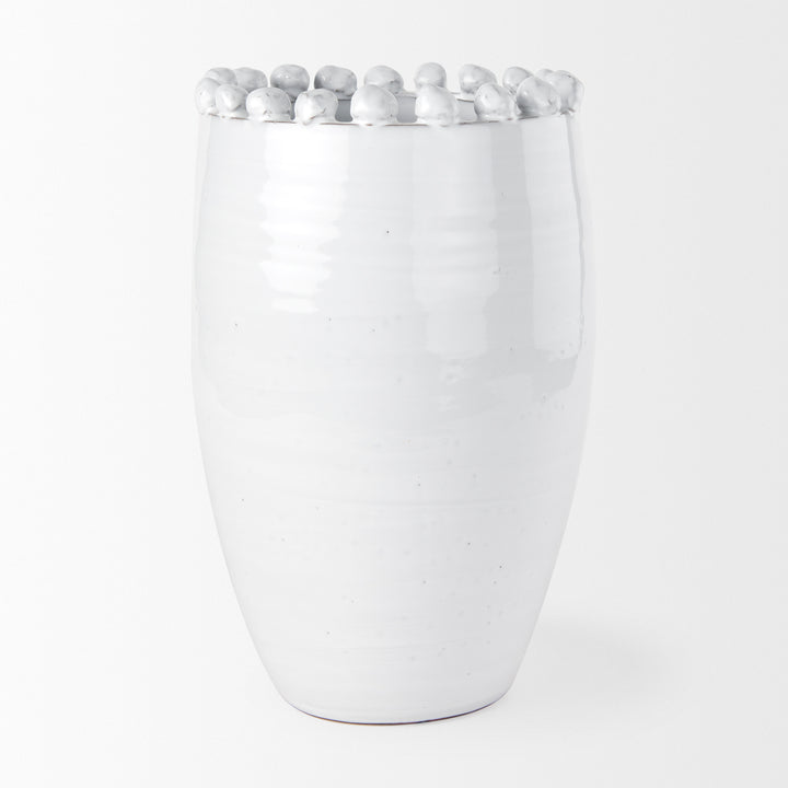 Basin Large Off-White Glazed Vase Decor Mercana