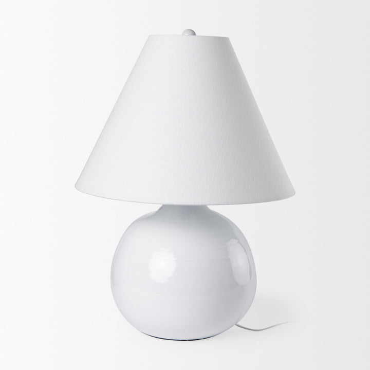 Mehdi White Ceramic Table Lamp Decor Mercana