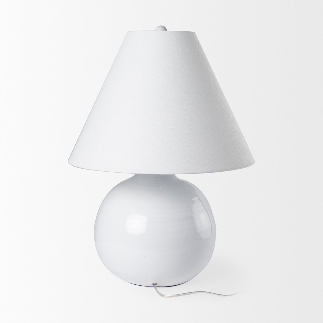 Mehdi White Ceramic Table Lamp Decor Mercana