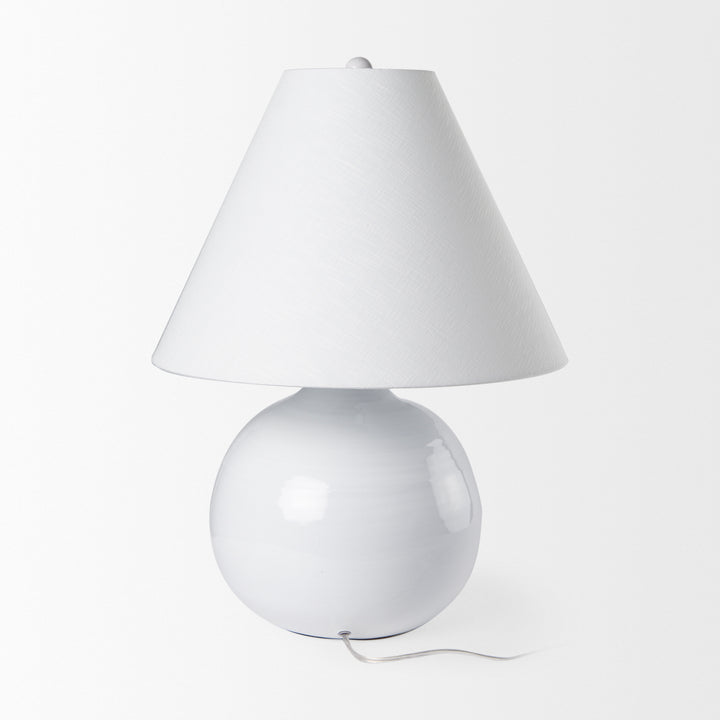 Mehdi White Ceramic Table Lamp Decor Mercana