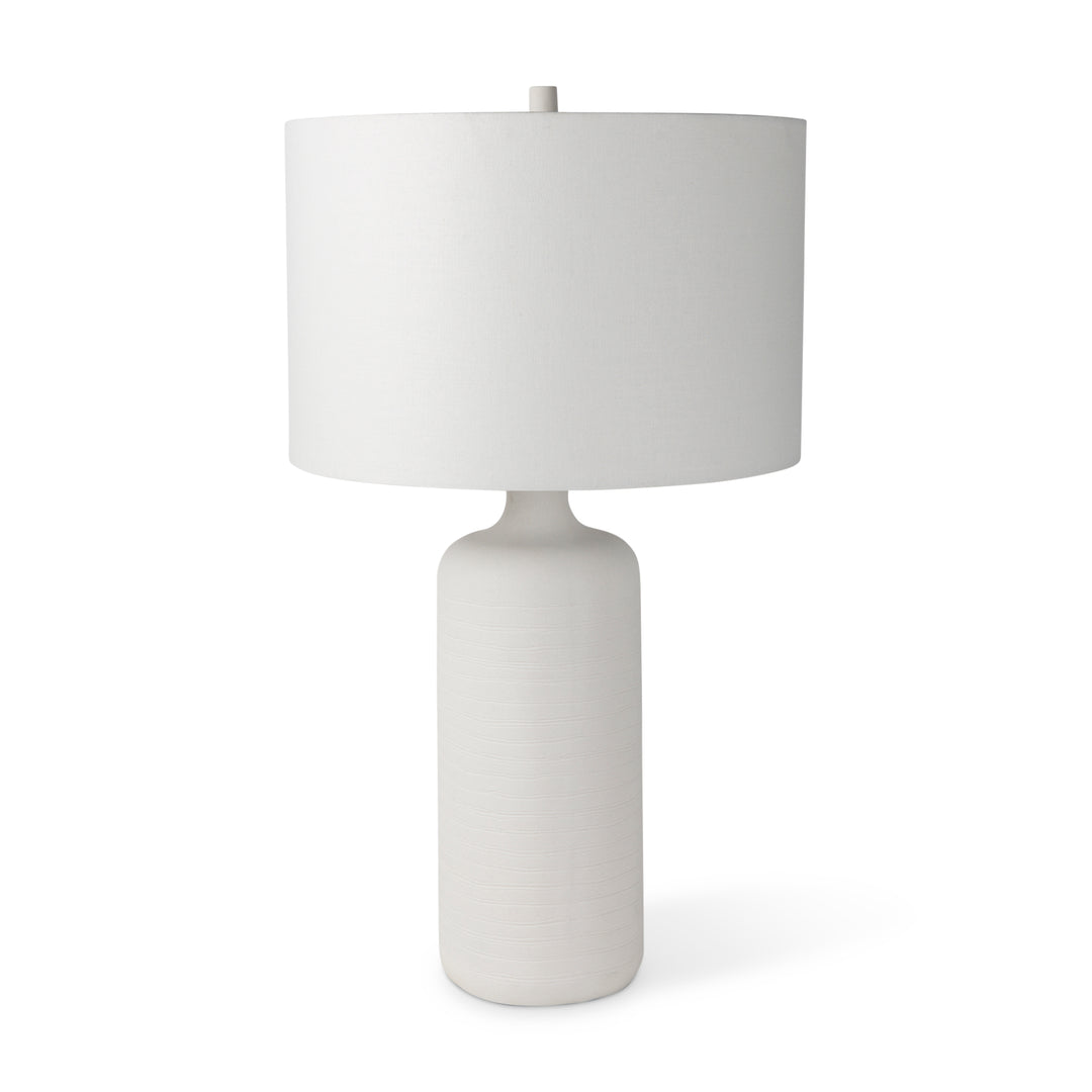 Melanie White Shade W/White Base Table Lamp Decor Mercana
