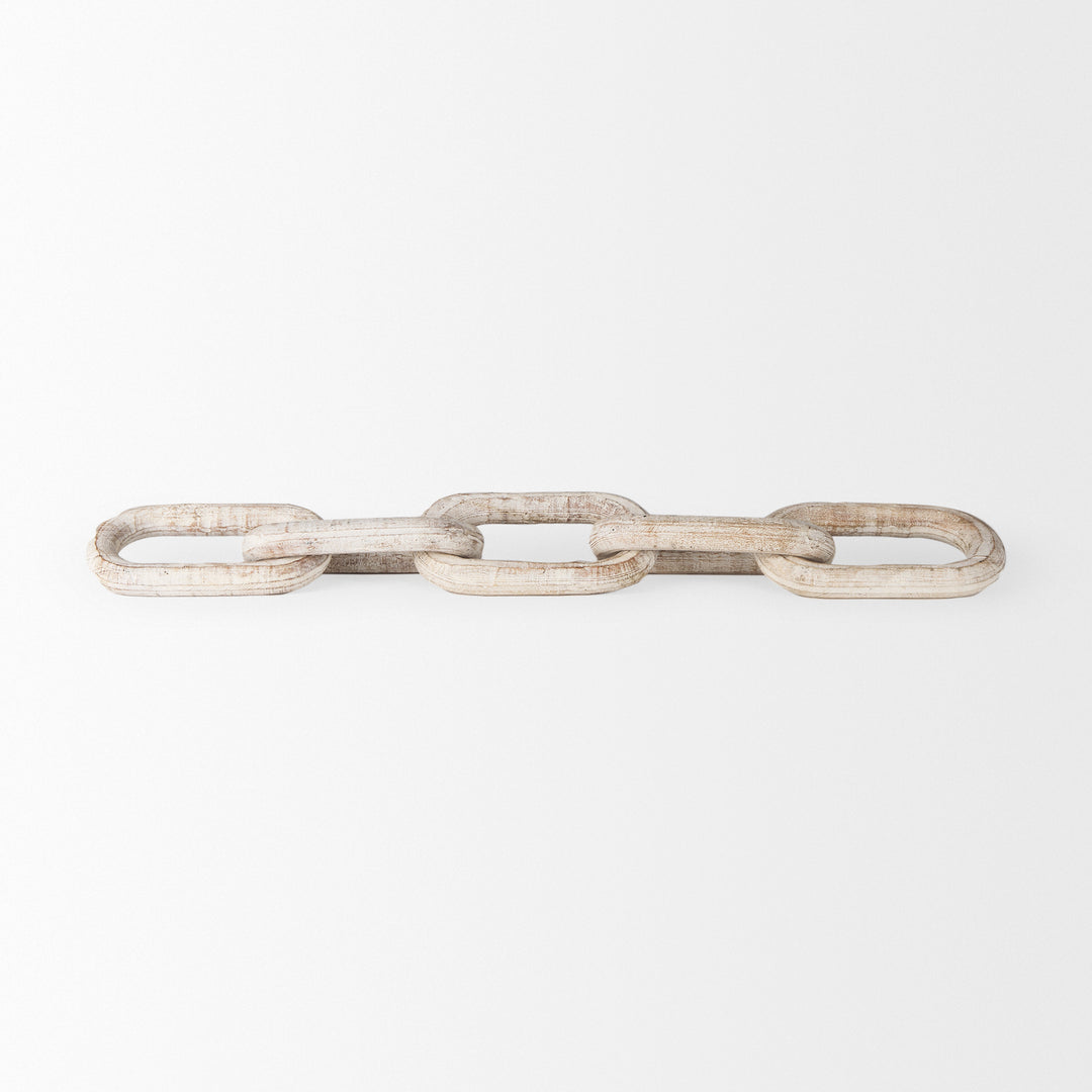 Alix Beige Wooden Link Chain Decorative Object Decor Mercana