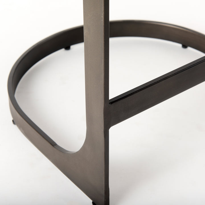 Tyson Black Leather W/ Metal Frame Counter Stool Dining Room Mercana