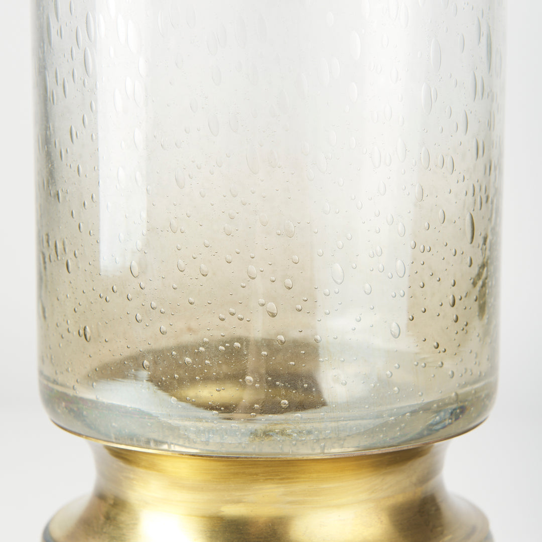 Adriatic I Small Brushed Gold Metal Glass Vase Decor Mercana