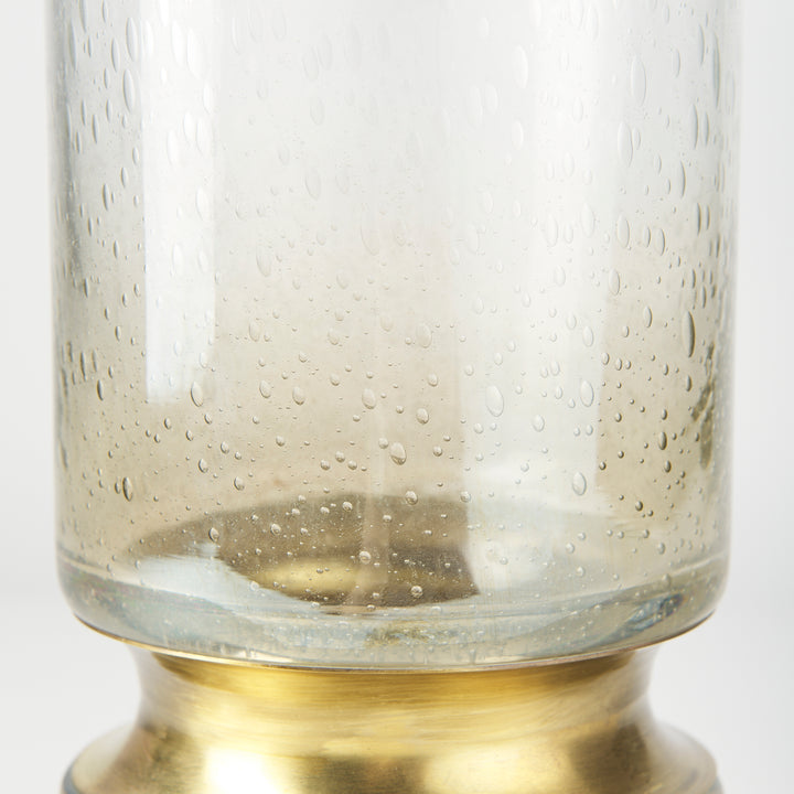 Adriatic I Small Brushed Gold Metal Glass Vase Decor Mercana