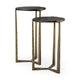 Atticus Black Wood and Antiqued Gold Metal Nesting Accent Tables (Set of 2) Dining Room Mercana