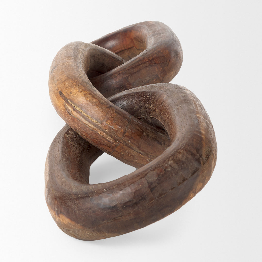 Tayla Large Medium Brown Wood Chain Link Decor Mercana