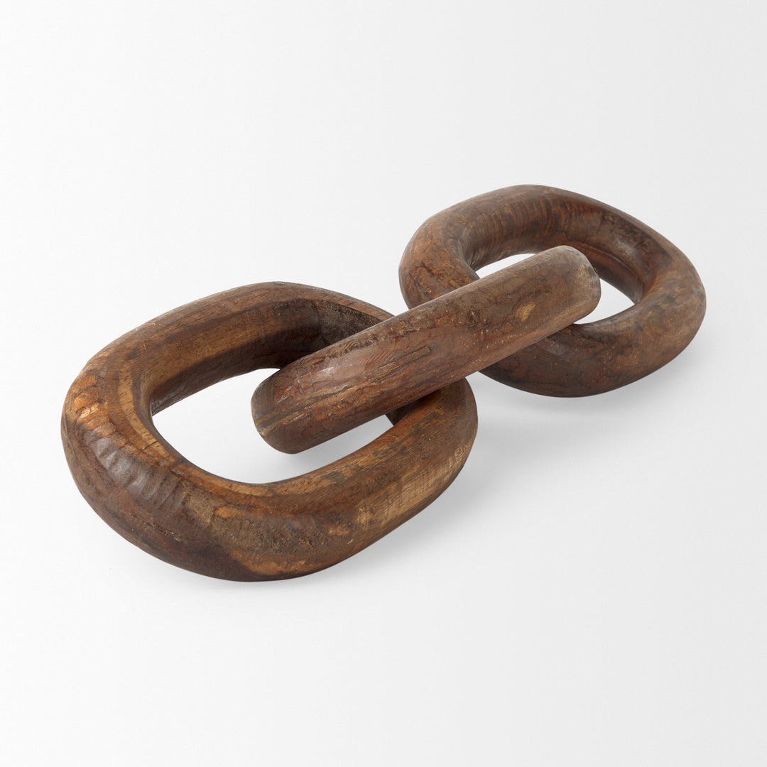 Tayla Large Medium Brown Wood Chain Link Decor Mercana