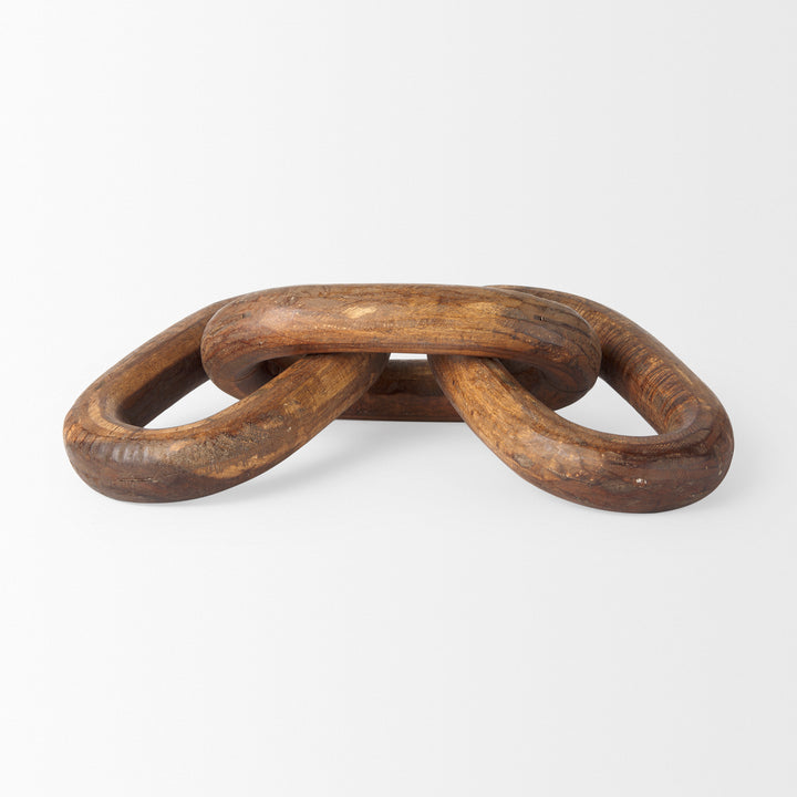 Tayla Large Medium Brown Wood Chain Link Decor Mercana